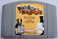A Nintendo 64 physical game cartridge for the ROM Hack Banjo-Kazooie: Night Bear Before Christmas, featuring the standard gray plastic cartridge.