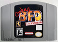 A Nintendo 64 physical game cartridge for the ROM Hack Conker's Bad Fur Day Uncensored, featuring the standard gray plastic cartridge.