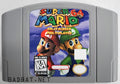 A Nintendo 64 physical game cartridge for the ROM Hack Mario 64 Splitscreen Multiplayer, featuring the standard gray plastic cartridge.