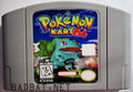 A Nintendo 64 physical game cartridge for Pokémon Kart; a ROM hack of Mario Kart 64, featuring the standard gray plastic cartridge.